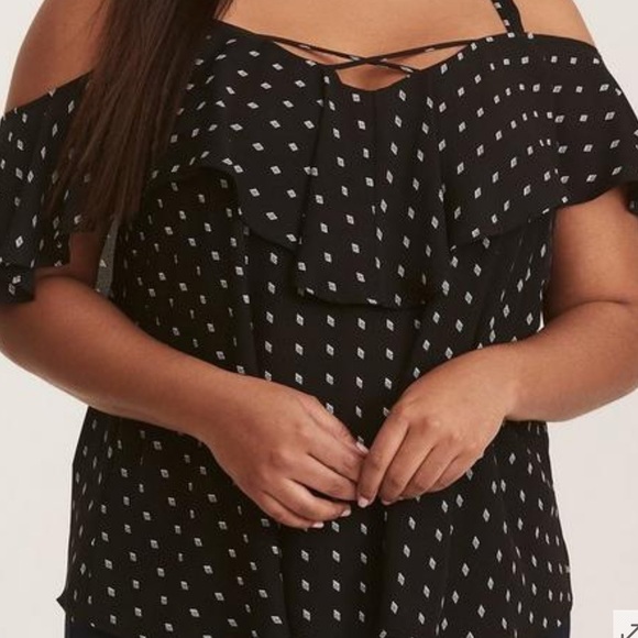 torrid Tops - Torrid Black Diamond Georgette Blouse